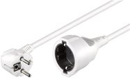 Extension Lead Earth Contact, 5 m, White, (3*1.5 mm²), 5 m - safety plug hybrid (type E/F, CEE 7/7) 90° > safety socket (Type F, CEE 7/3)