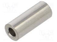 Spacer sleeve; 12mm; cylindrical; stainless steel; Out.diam: 5mm 