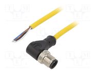 Connection lead; M12; PIN: 4; angled; 5m; plug; 250VAC; 4A; PVC; IP68 MUELLER ELECTRIC