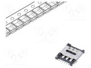 Connector: for cards; Nano SIM; with hinged cover; SMT; PIN: 6 GCT