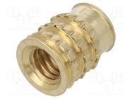 Threaded insert; brass; M3,5; BN 37885; L: 7mm; for plastic TAPPEX