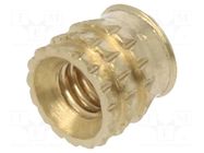 Threaded insert; brass; M2,5; BN 37885; L: 4.1mm; for plastic TAPPEX