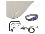 Mat: table set; ESD; L: 900mm; W: 610mm; Thk: 2mm; grey (bright) BERNSTEIN