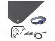 Protective bench kit; ESD; L: 610mm; W: 450mm; Thk: 1.5mm; black BERNSTEIN