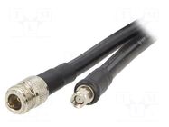 Cable; 3m; N female,RP-SMA male; PE; black; 50Ω QOLTEC