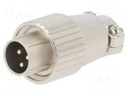 Connector: circular; JR; plug; male; straight; PIN: 3; silver plated HIROSE