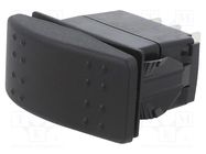 ROCKER; SP3T; Pos: 3; (ON)-OFF-(ON); 20A/14VDC; black; IP56; none SWITCH COMPONENTS