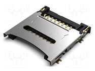 Connector: for cards; microSD; with hinged cover; SMT; gold flash GCT