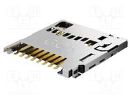 Connector: for cards; microSD; push-push; SMT; gold flash; PIN: 8 GCT