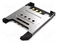 Connector: for cards; Mini SIM; with hinged cover; SMT; PIN: 6; 1A GCT