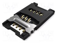 Connector: for cards; Mini SIM; with hinged cover; SMT; PIN: 6; 1A GCT