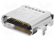 Connector: USB C; socket; SMT; PIN: 24; horizontal; USB 3.2; 5A GCT