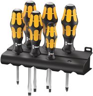 932/6 Screwdriver set Kraftform Wera: Chiseldriver and rack, 1 x PH 1x80; 1 x PH 2x100; 1 x 0.6x3.5x80; 1 x 0.8x4.5x90; 1 x 1.0x5.5x100; 1 x 1.2x7.0x125, Wera