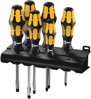 932 S/6 Screwdriver set Kraftform Wera: Chiseldriver and rack, 1 x PH 1x90; 1 x PH 2x113; 1 x 0.6x3.5x80; 1 x 0.8x4.5x100; 1 x 1.0x5.5x113; 1 x 1.2x7.0x138, Wera