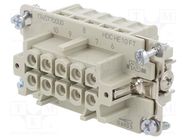 Connector: rectangular; female; PIN: 10; 10+PE; size 4; 16A; 500V WEIDMÜLLER