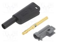 Connector: 4mm banana; 32A; 1kV; black; gold-plated STÄUBLI