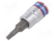 Socket; socket spanner; TX15; 1/4"; 37mm; Bit: Torx® KING TONY