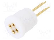 Socket: transistors; PIN: 4; TO18; THT; gold-plated; PTFE FISCHER ELEKTRONIK