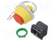 Switch: emergency stop; 22mm; Stabl.pos: 2; NC x2 + NO; red; LED 