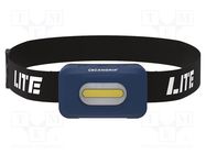 Torch: LED headtorch; 10h; L: 32.5mm; 14lm,140lm; IP30; 6000K; 2W SCANGRIP