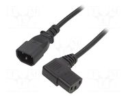 Cable; 3x0.75mm2; IEC C13 female angled right,IEC C14 male; PVC LIAN DUNG