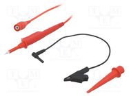 Probe: for oscilloscope; 0÷150MHz; 10: 1; 1.3ns; 10÷30pF; red; 2.5m STÄUBLI