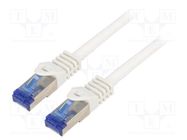 Patch cord; S/FTP; 6a; stranded; Cu; LSZH; white; 20m; 26AWG LOGILINK