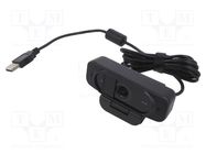 Webcam; black; USB; Features: Full HD 1080p,PnP; 1.6m; clip; 96° 