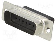 D-Sub; PIN: 15; plug; male; for cable; Type: w/o contacts Deltron AG