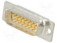 D-Sub; PIN: 15; plug; male; for cable; soldering 