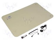 Mat: table set; ESD; L: 0.9m; W: 0.6m; Thk: 2mm; beige; 440°C ELME
