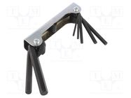 Wrenches set; hex key; Chrom-vanadium steel; 7pcs. 