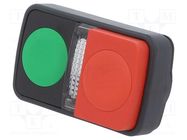 Switch: double; 22mm; Stabl.pos: 1; green/red; IP20; flat + convex SCHNEIDER ELECTRIC