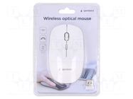 Mouse; white; USB A; wireless,optical; No.of butt: 4; 10m GEMBIRD