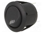 ROCKER; SPST; Pos: 2; ON-OFF; 20A/14VDC; black; LED; RA; Body: black SWITCH COMPONENTS