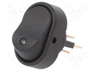 ROCKER; SPST; Pos: 2; ON-OFF; 30A/12VDC; blue; LED; RD; Body: black SWITCH COMPONENTS