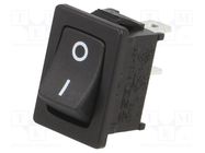 ROCKER; SPST; Pos: 2; ON-OFF; 10A/250VAC; black; none; RF; Body: black SWITCH COMPONENTS