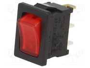 ROCKER; SPST; Pos: 2; ON-OFF; 16A/12VDC; red; LED; RF; Rcont max: 50mΩ SWITCH COMPONENTS