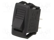 ROCKER; SPST; Pos: 2; ON-OFF; 10A/24VDC; black; none; RG; Body: black SWITCH COMPONENTS