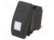 ROCKER; SPST; Pos: 2; OFF-ON; 20A/14VDC; black; IP56; LED; SRD SWITCH COMPONENTS