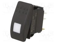 ROCKER; DPST; Pos: 2; OFF-ON; 20A/14VDC; black; IP56; LED; SRD SWITCH COMPONENTS