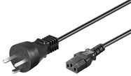 IEC Cord Denmark Type K, 2 m, Black - Denmark male (type K, IEC 60906-1) > Device socket C13 (IEC connection)