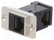 Coupler; DUALSLIM; Cat: 6; Layout: 8p8c; RJ45 socket,both sides CLIFF