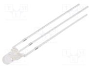 LED; 3mm; red/green; 30°; Front: convex; 3÷15VDC; No.of term: 3 OPTOSUPPLY