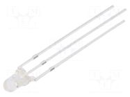 LED; red/green; 3mm; 30°; Front: convex; 3÷15VDC; No.of term: 3 OPTOSUPPLY