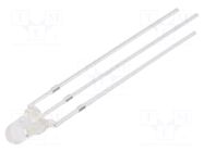 LED; red/green; 3mm; 30°; Front: convex; 3÷15VDC; No.of term: 3 OPTOSUPPLY