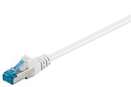 CAT 6A Patch Cable, S/FTP (PiMF), white, 0.5 m - copper conductor (CU), halogen-free cable sheath (LSZH)