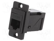 Coupler; DUALSLIM; Cat: 5e; Layout: 8p8c; RJ45 socket,both sides CLIFF