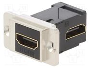 Coupler; HDMI socket,both sides; DUALSLIM; gold-plated; 29mm CLIFF