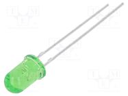 LED; 5mm; green; 5800mcd; 30°; Front: convex; 3÷15VDC; No.of term: 2 OPTOSUPPLY